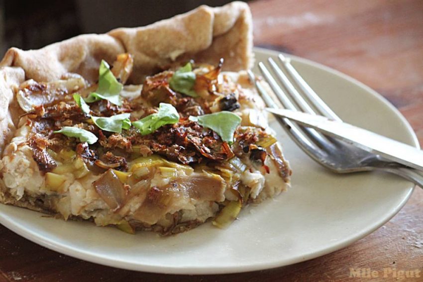 Tarte rustique aux poireaux et haricots blancs extra crémeuse