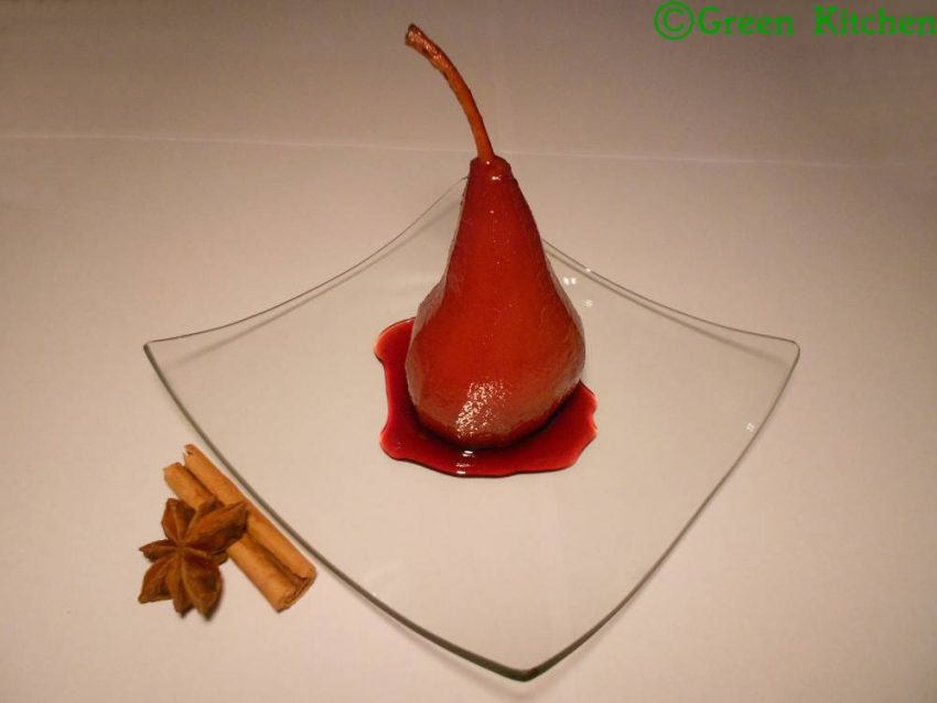 Poires au vin rouge
