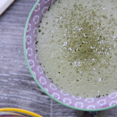 Crème dessert matcha et orange douce