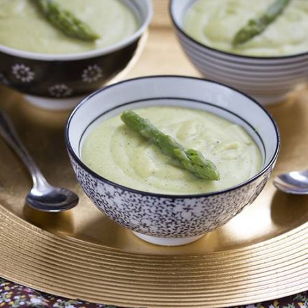 Crème de millet aux asperges vertes