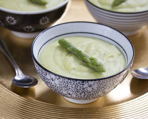 Crème de millet aux asperges vertes