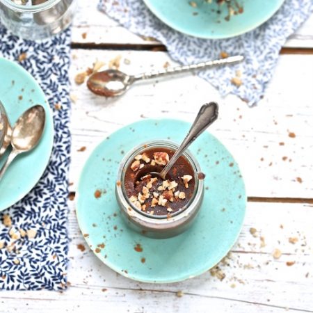 Petits pots de crème caroube — noisette