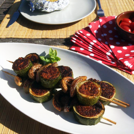 Brochettes de courgette farcie
