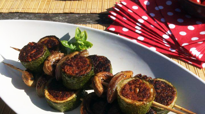Brochettes de courgette farcie