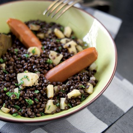 Lentilles noires au Sésame grillé