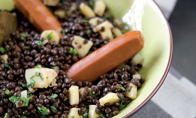 Lentilles noires au Sésame grillé