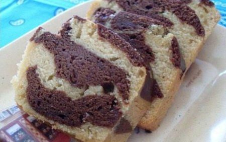 Cake marbré chocolat, vanille