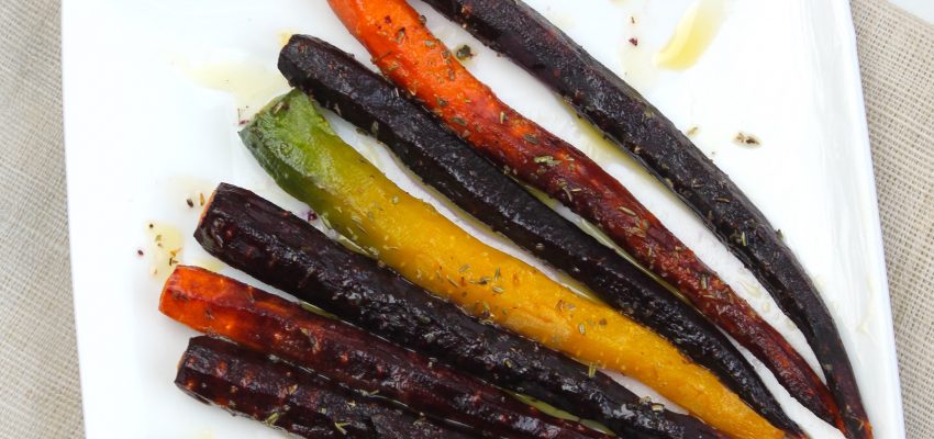Carottes multicolores rôties au&nbsp;four