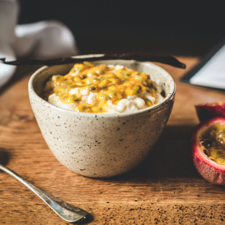 Riz au lait de coco et fruit de la passion