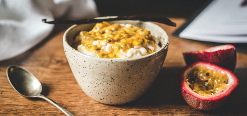 Riz au lait de coco et fruit de la passion