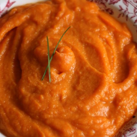 Purée de patate douce et carotte au lait de coco
