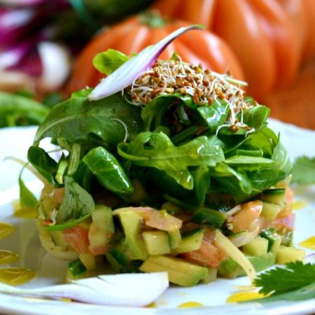tartare concombre tomate roquette