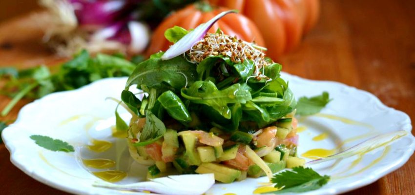 tartare concombre tomate roquette