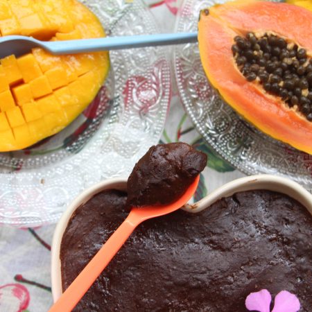 Pudding chocolat, pistache et patate douce