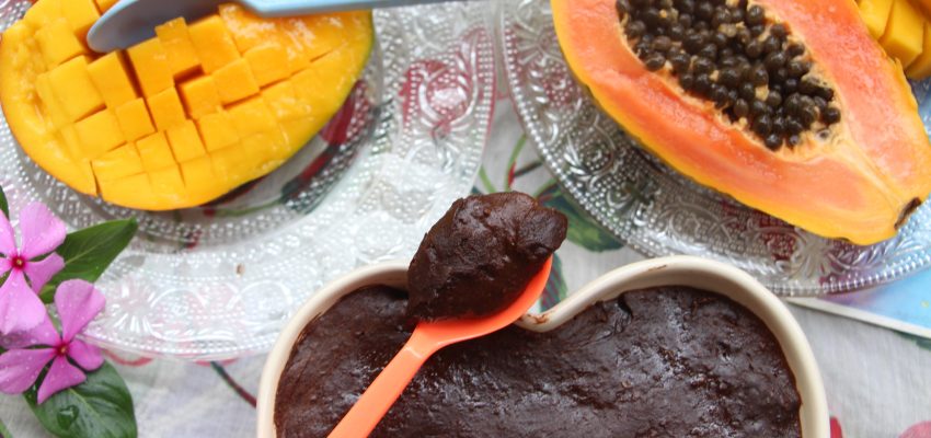 Pudding chocolat, pistache et patate douce