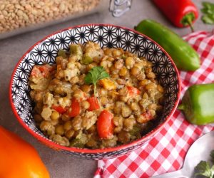 Dhal de lentilles blondes aux trois poivrons