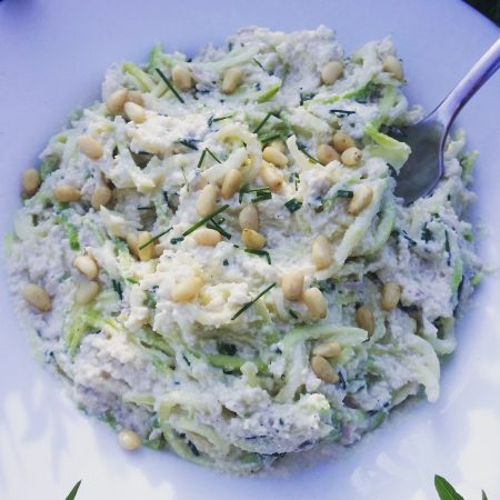spaghetti de courgettes sauce cajou