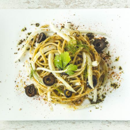 spaghettis végétal olive fenouil vegan