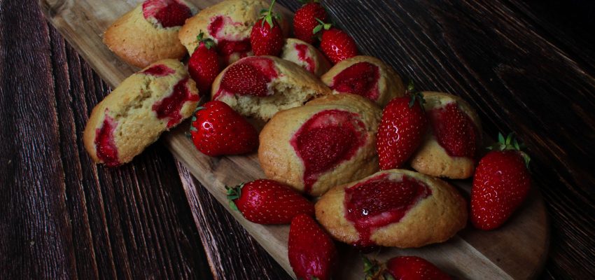 Madeleines aux fraises 100% végétales