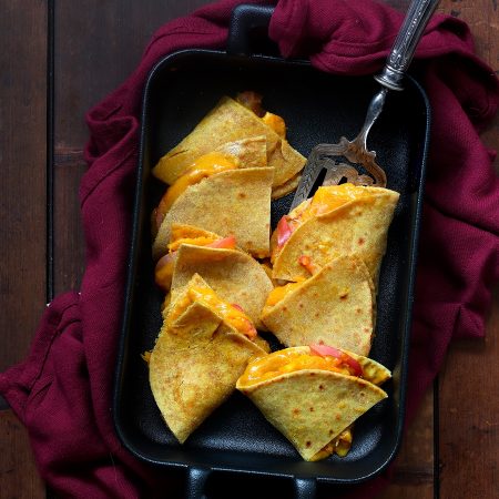 Quesadilla à la butternut et pommes confites
