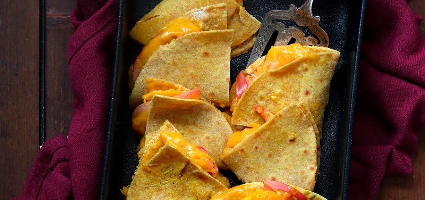 Quesadilla à la butternut et pommes confites