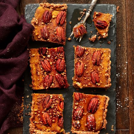 Tarte sans gluten au potimarron, sirop d’érable et noix de pécan