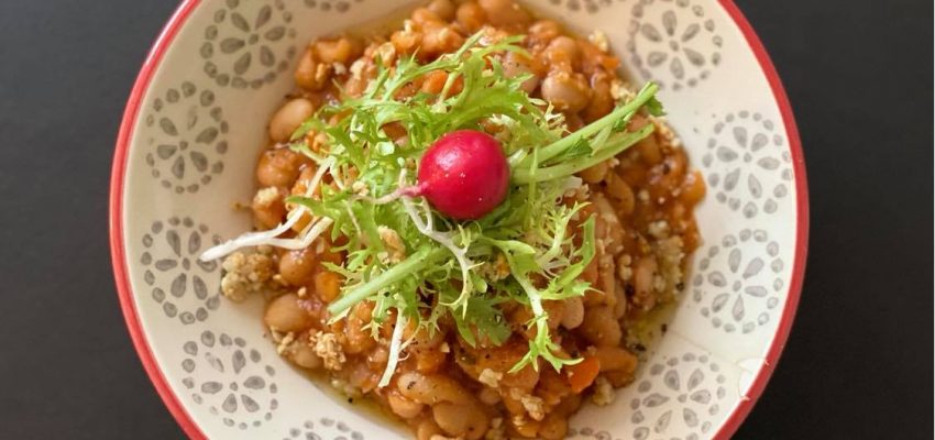 Risotto de haricots blancs à la tomate
