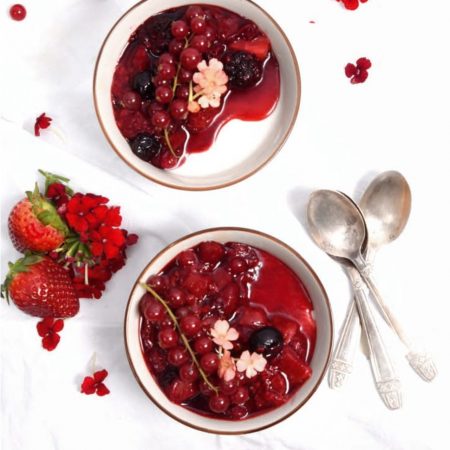 Panna Cotta aux fruits rouges au géranium