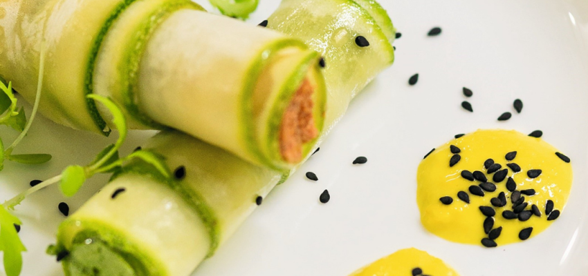 Cannellonis de courgette à l’avocat et tomate séchée