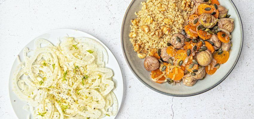 Quinoa, châtaignes et noix