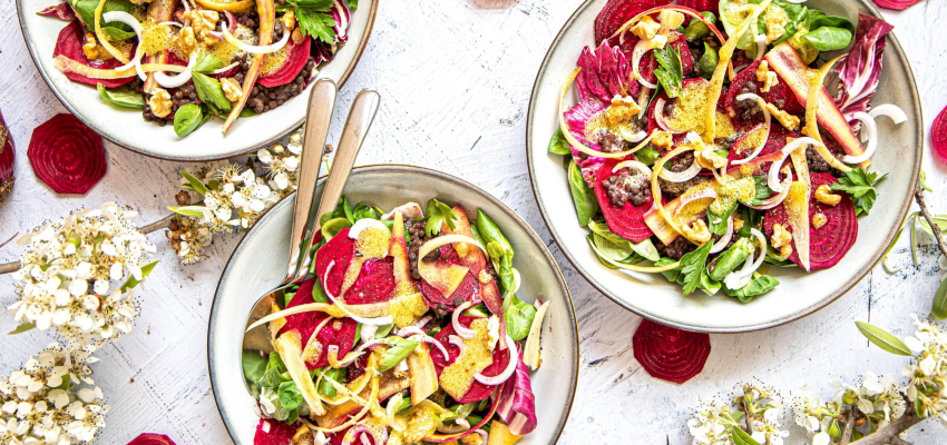 Salade de lentilles noires et de betterave