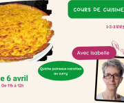 Atelier de cuisine quiche poireaux carottes au curry